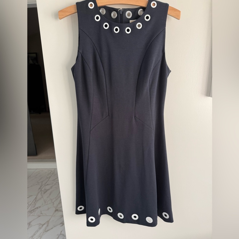 Michael Kors Navy Dress with White Grommet detailing